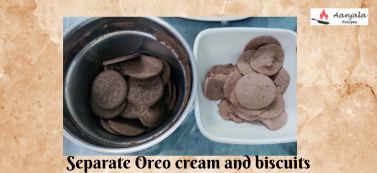 Separate oreo cream and biscuits