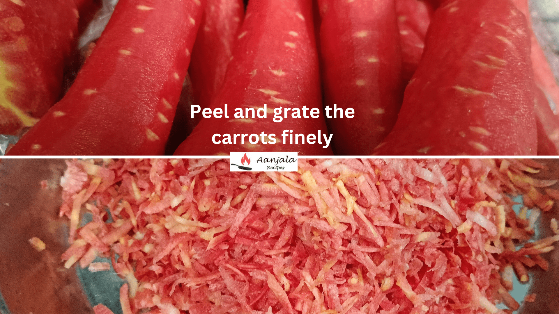 Peel and grate the carrots finely (1)