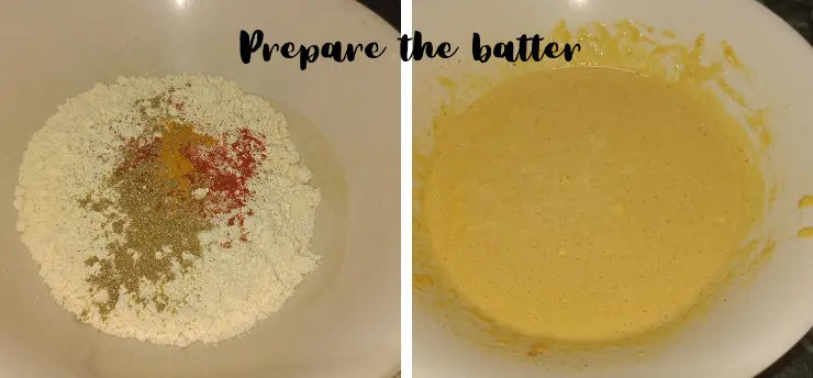 Prepare the batter - Bread Pakora Recipe